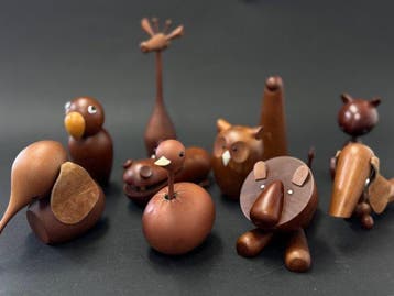 - Beeldje - //animal Wood Toys (10) - Kersenhout,