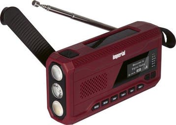 Noodradio - Solar - Opwindbaar - Bluetooth - DAB+ - Rood - I, Verzenden, Zo goed als nieuw