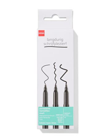 HEMA Permanente markers 0.5-1-2mm - 4 stuks, Verzenden, Nieuw