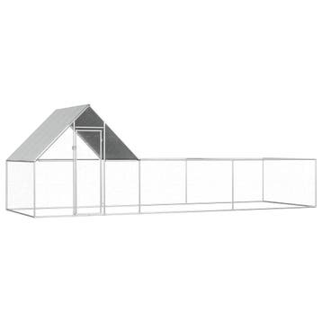 vidaXL Kippenren 6x2x2 m gegalvaniseerd staal, Verzenden, Nieuw