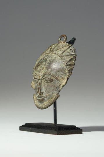 Een bronzen masker - Baule - Ivoorkust (Zonder minimumprijs)