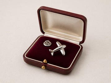 Geplateerd witgoud (18K). - Broche - Lucht, Luchtvaart.