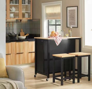 Mobiel Keukeneiland met 2 Lades en Planken – 98×94×58 cm, Verzenden, Nieuw