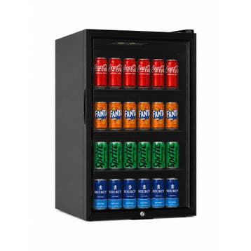 Koelkast Mini - 115 Liter - 1-Deurs - Glazen Deur - Statisch, Verzenden, Nieuw in verpakking, Koelen en Vriezen