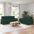 vidaXL Bankstel 2 pcs Donkergroen Fluweel, Huis en Inrichting, Verzenden, Nieuw, Stof, Minder dan 150 cm