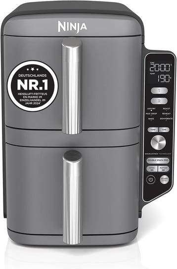 Dubbele Airfryer Grijs | 35% Korting | Snel Besparen, Ophalen of Verzenden, Zo goed als nieuw, Airfryer XXL, 1500 gram of meer