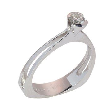 Ring - 18 karaat Witgoud - Diamant - NOS Vintage uit de, Nieuw