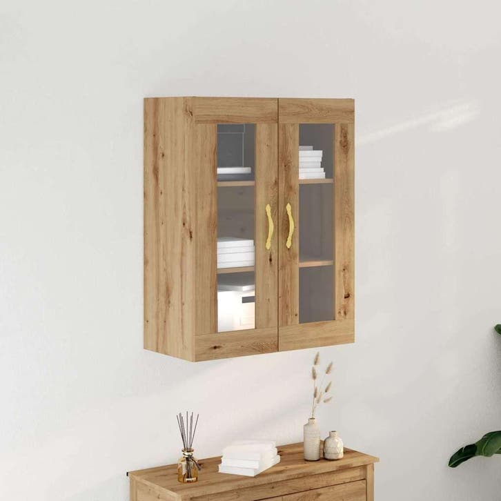 vidaXL Wandkast Artisan Eiken 69,5 x 34 x 90 cm Bewerkt hout, Huis en Inrichting, Kasten | Buffetkasten, Nieuw, Minder dan 50 cm