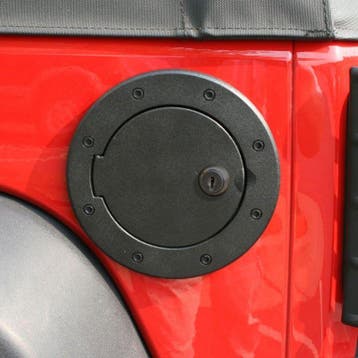 Rugged Ridge Locking Gas Cap Door Black Alum 07-18 Jeep, Ophalen of Verzenden, Nieuw