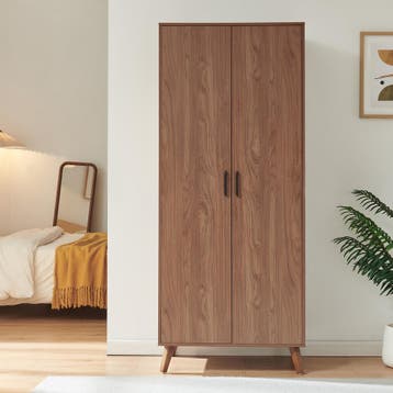 Kledingkast Norg met 2 deuren en 4 opbergvakken 191x80x52 cm, Verzenden, Nieuw
