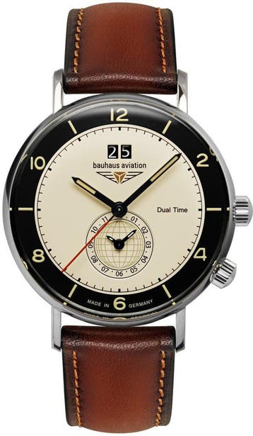 Bauhaus 2446-2 Aviation Vintage Pilot horloge 41 mm, Overige merken, Staal, Verzenden, Polshorloge