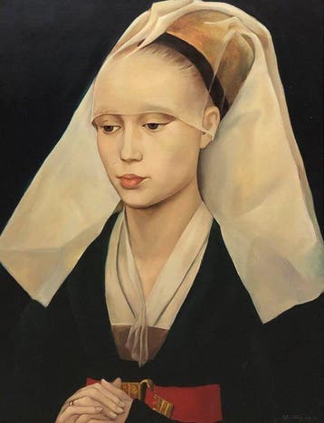 École Européene (XX) - Portrait de Dame - Daprès Rogier van