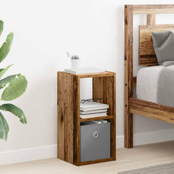 vidaXL Nachtkastje met lade Oudhout 25,5 x 22 x 49,5 cm, Minder dan 45 cm, Verzenden, Nieuw, Minder dan 55 cm