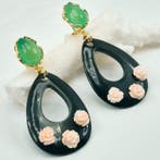 Koraal - Zilver, Verguld - Oorbellen, Antiek en Kunst