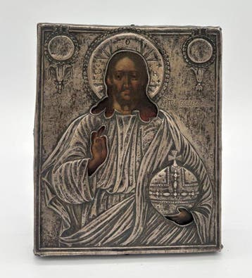 Icoon - Christus Pantokrator - Hout, Antiek en Kunst