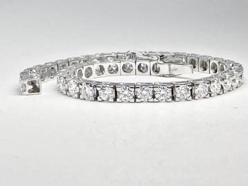 Tennis armband - 18 karaat Witgoud - 6.30ct. tw. Diamant