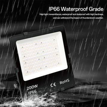 LED Breedstraler - Rinzu Axion - 200 Watt - Helder Koud/Wit, Ophalen of Verzenden, Nieuw, Lamp met armatuur