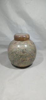 Large crafted spherical body with a matching fitted lid