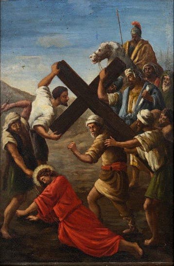 Scuola italiana (XVIII–XIX) - Cristo cade sotto il peso