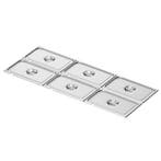 GGM Gastro | (6 stuks) RVS GN-deksel GN 1/1 - hoogte: 27mm -, Verzenden