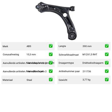 Draagarm Vooras links Buiten Onder Volkswagen Beetle 1.2 TSI, Verzenden, Nieuw, Volkswagen