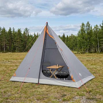 vidaXL Backpacking Tent 2-persoons Grijs en Oranje, Verzenden, Nieuw, Tot en met 2