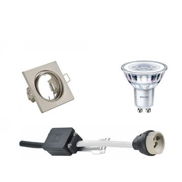 GU10 Inbouwspot Set - Mat Nikkel - Inbouw Vierkant -, Ophalen of Verzenden, Nieuw, Overige fittingen, Plafondspot of Wandspot