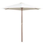vidaXL Parasol 270x270 cm houten paal crèmewit, Verzenden, Nieuw, 2 tot 3 meter
