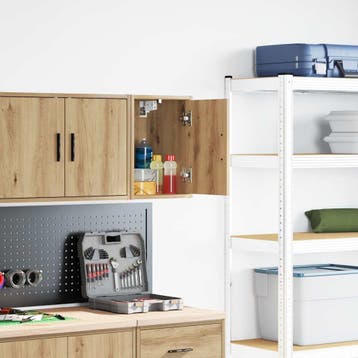 vidaXL Garage wandkast bewerkt hout ambachtelijk eiken, Verzenden, Nieuw
