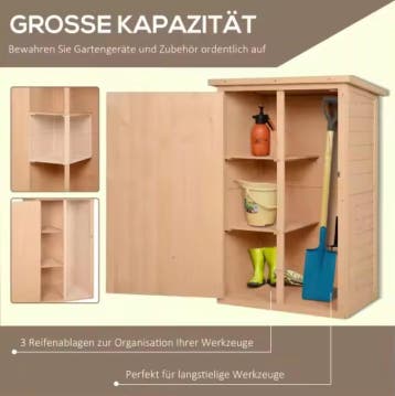 Houten Tuinopbergkast met Schuin Dak – 115 cm, Verzenden, Nieuw