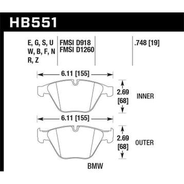 Hawk 09-13 BMW M3 DTC-60 Race Front Brake Pads, Ophalen of Verzenden, Nieuw