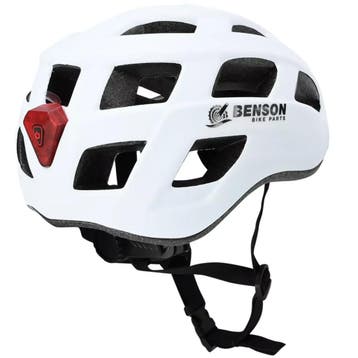 Benson Fietshelm volwassenen met verlichting wit L - kuns..., Ophalen of Verzenden, Nieuw