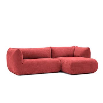 Loungebank Veendam - loungebanken - Rood, Nieuw, 125 tot 150 cm, Stof, 250 tot 300 cm