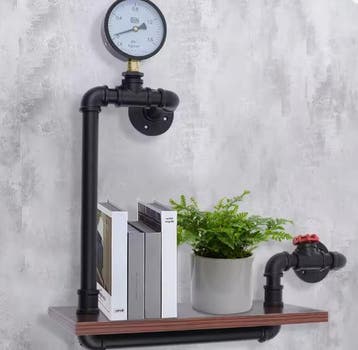 Industriële Wandplank – Hout en Metaal Displayrek, Verzenden, Nieuw