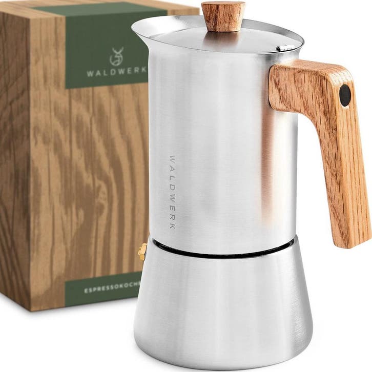Percolator - Espresso maker - Inductie - 300 ml - RVS - WALD, Witgoed en Apparatuur, Koffiezetapparaten, Zo goed als nieuw, Verzenden