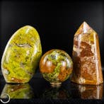 Aardverbonden kracht – Groen opaal-Set in vrije vorm, bol en