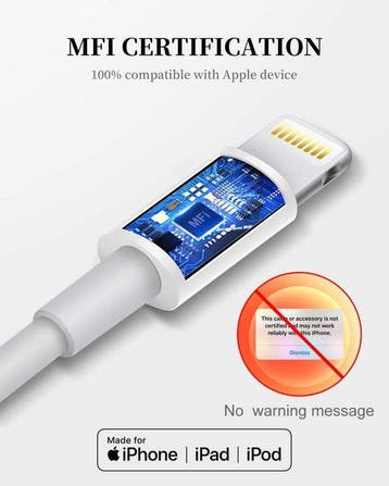 Lightning kabel – Geschikt voor iPhone iPad AirPods iPod –, Ophalen of Verzenden, Nieuw