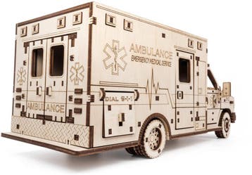 Eco Wood 3D Houten Ambulance DIY Mechanical Modelbouw, Verzenden, Nieuw