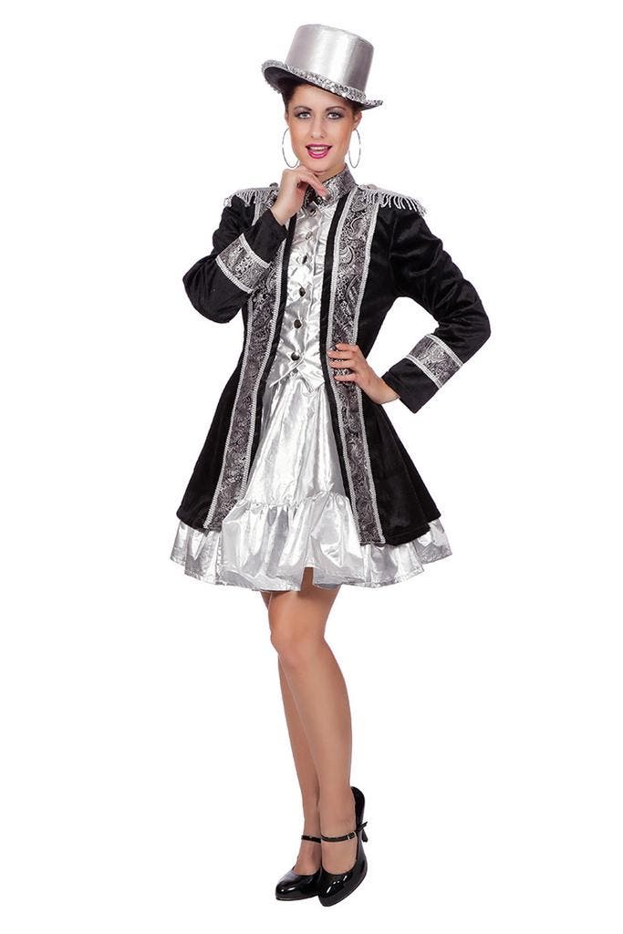 Damesjas Fluweel Zwart/Zilver, Kleding | Dames, Carnavalskleding en Feestkleding, Nieuw, Ophalen of Verzenden