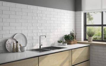 Wandtegel Equipe Decor Shiny Wit Glans 7,5x30 (Muurtegels), Nieuw, 20 tot 40 cm, 10 m² of meer, Wandtegels