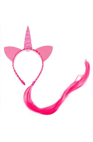 KIMU® Eenhoorn Haarband Haar Lichtroze Unicorn Diadeem Oortj, Ophalen of Verzenden, Nieuw, Carnaval, Accessoires