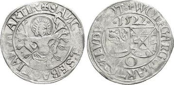 Batzen 1522 Öttingen, Grafschaft Wolfgang, Martin en Ludw.., Verzenden