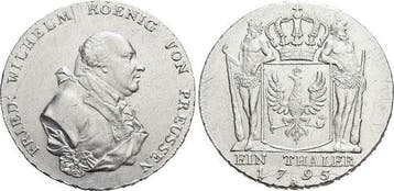 Taler, daalder 1795 A Brandenburg-Preussen Pruisen Friedr..., Verzenden