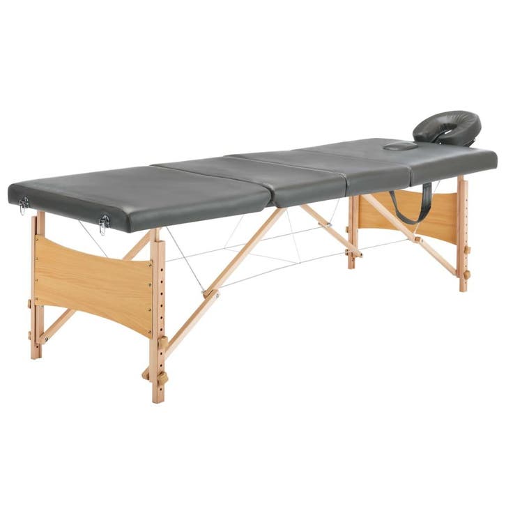 vidaXL Massagetafel met 4 zones 186x68 cm houten frame, Sport en Fitness, Massageproducten, Nieuw, Verzenden