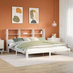 vidaXL Bed met boekenkast zonder matras grenenhout wit, Huis en Inrichting, Slaapkamer | Bedden, Eenpersoons, Verzenden, Wit, Nieuw