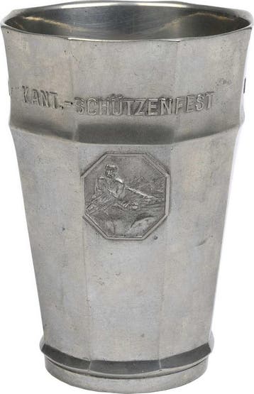 Zinnbecher 1931 Schuetzenmedaille Schuetzenpokale Schweiz, Verzenden