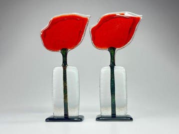 Studio Habrat - Beeldje - Poppy (2) - fusie, Antiek en Kunst, Antiek | Glas en Kristal