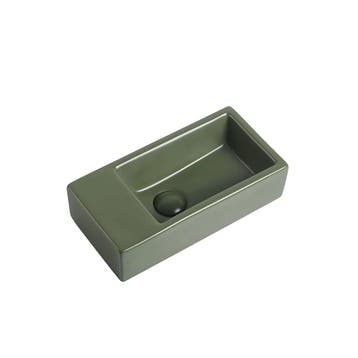 Fontein Mia 40.5x20x10.5cm mat groen inclusief afvoerplug, Doe-het-zelf en Verbouw, Sanitair, Verzenden, Nieuw