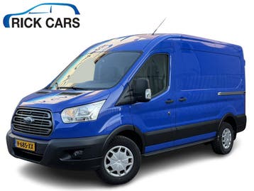 Ford Transit 350 2.0 TDCI 130PK Euro 6L2H2 Trend, Stof, Gebruikt, Blauw, Dealer onderhouden