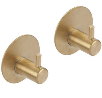 Differnz haak zelfklevend rond rvs goud 2 stuks, Verzenden, Nieuw
